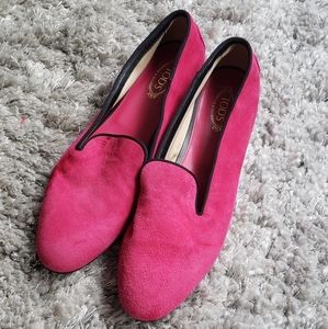 Tod's Pink Suede Driving Loafers Size 7.5